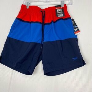Speedo Men's Swimsuit size S Multicolor Round beach‎ Volley Board Shorts UPF 50+